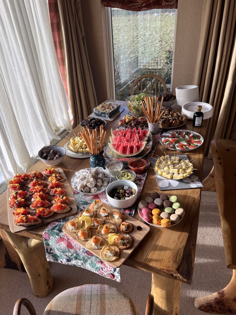 Table of party food