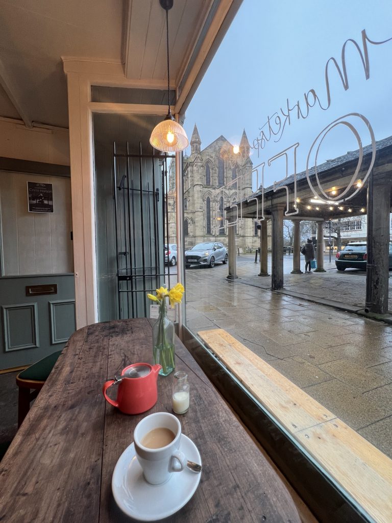 View from Marketplace Coffee towards Hexham Abbey