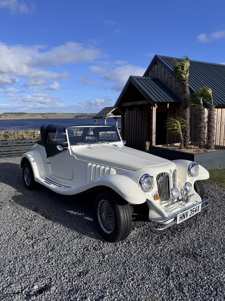 Classic car outside the ceremony room at The Byirs